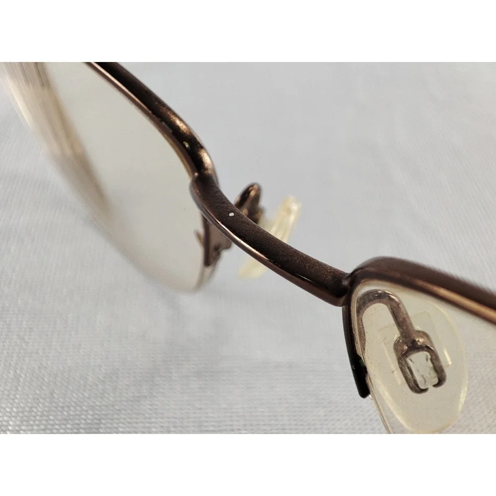 ELLE EL13430‎ BR Womens Eyeglasses Frame Brown Metal Semi-Rimless 50-19-135